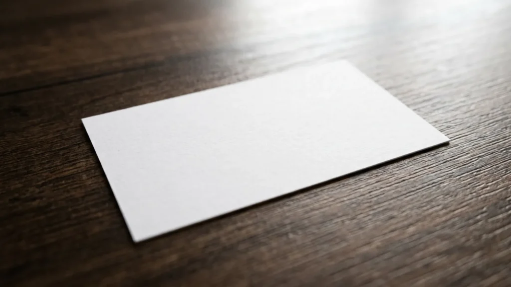 Carte de visite vierge, composition minimale